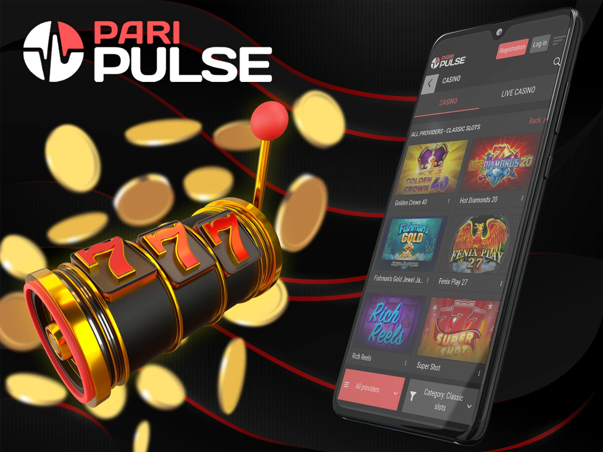 Play and win slots on the PariPulse app.