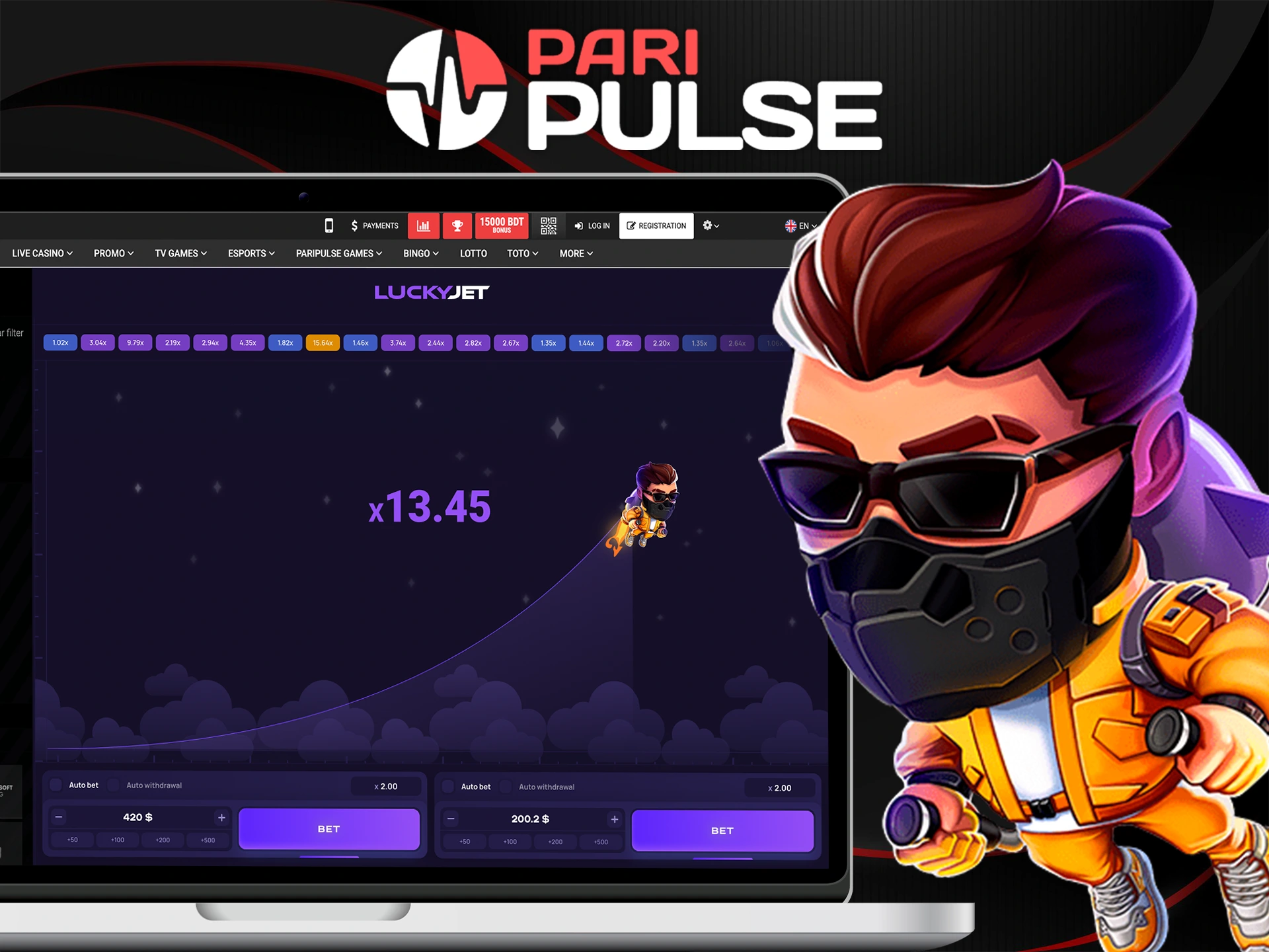 Find out more about the Lucky Jet game at PariPulse Casino.