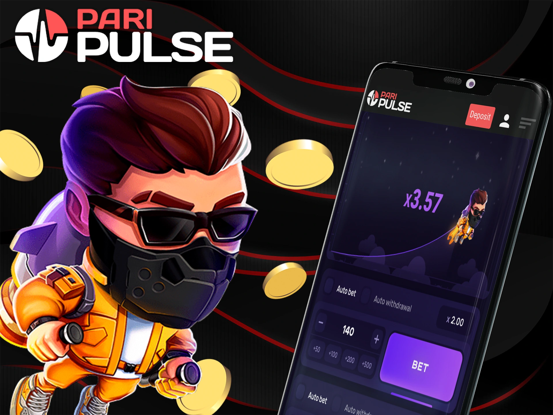 Play Lucky Jet on your device with PariPulse Casino.