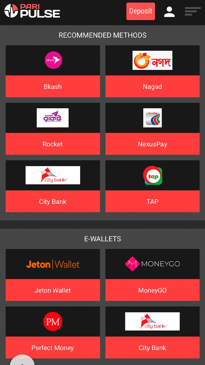 Choose a payment system that is convenient for you at PariPulse.