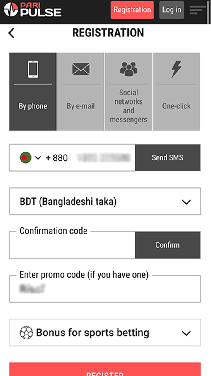Fill in the required PariPulse account registration details.