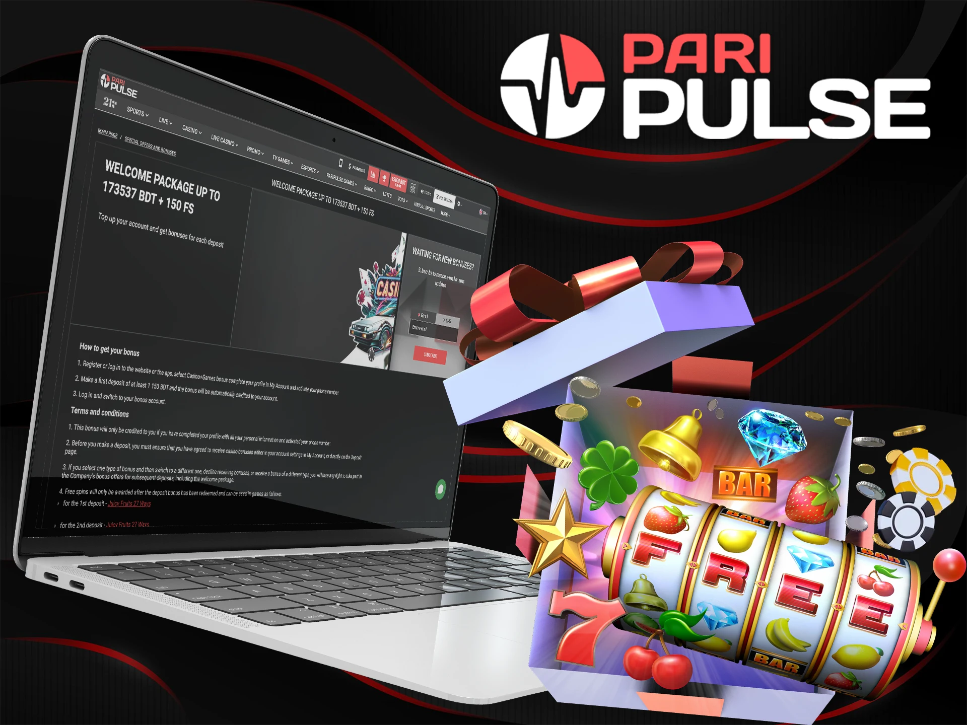 Get your casino bonus at PariPulse.