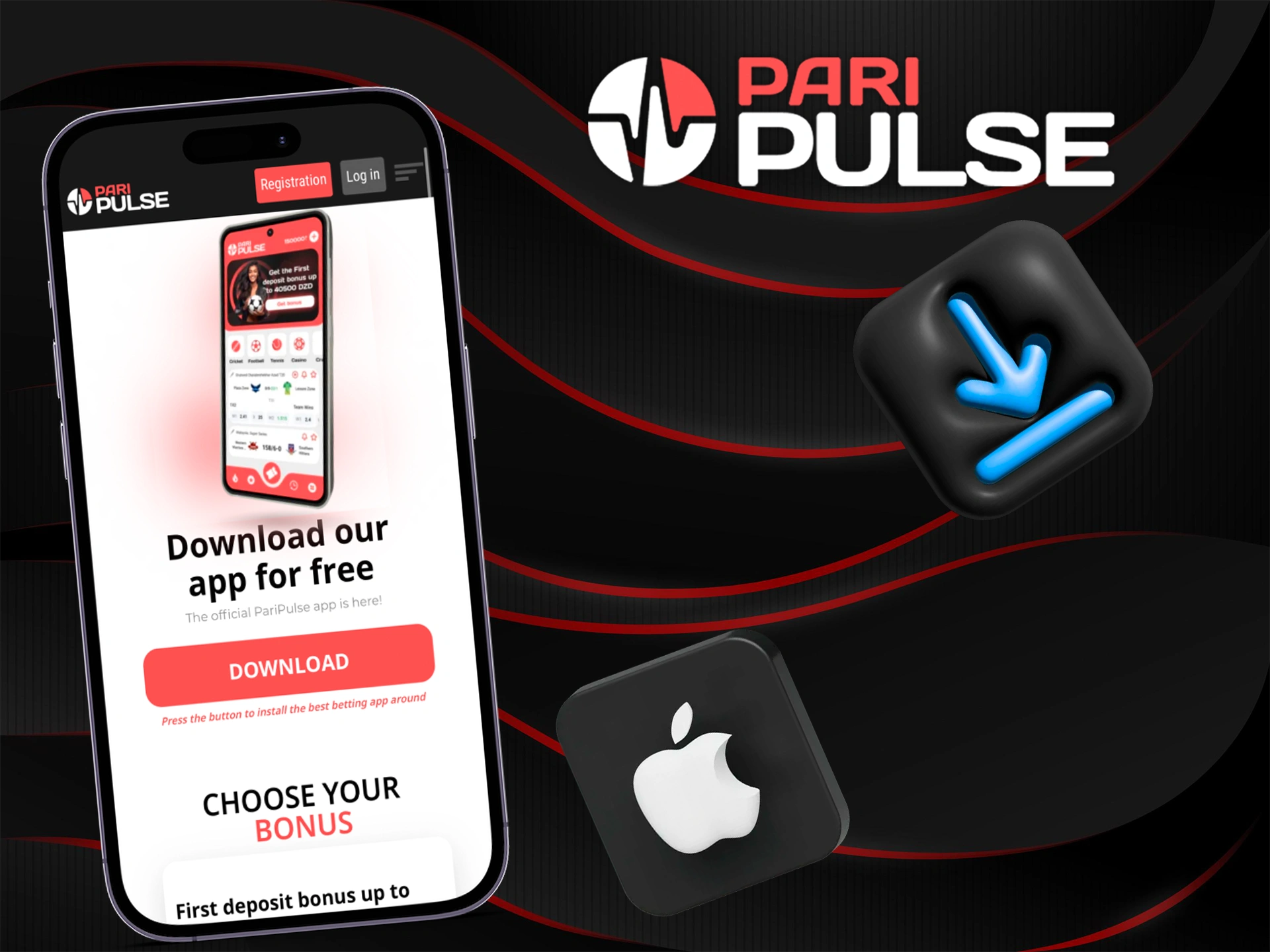 Place your bets in the PariPulse app on your IOS device.