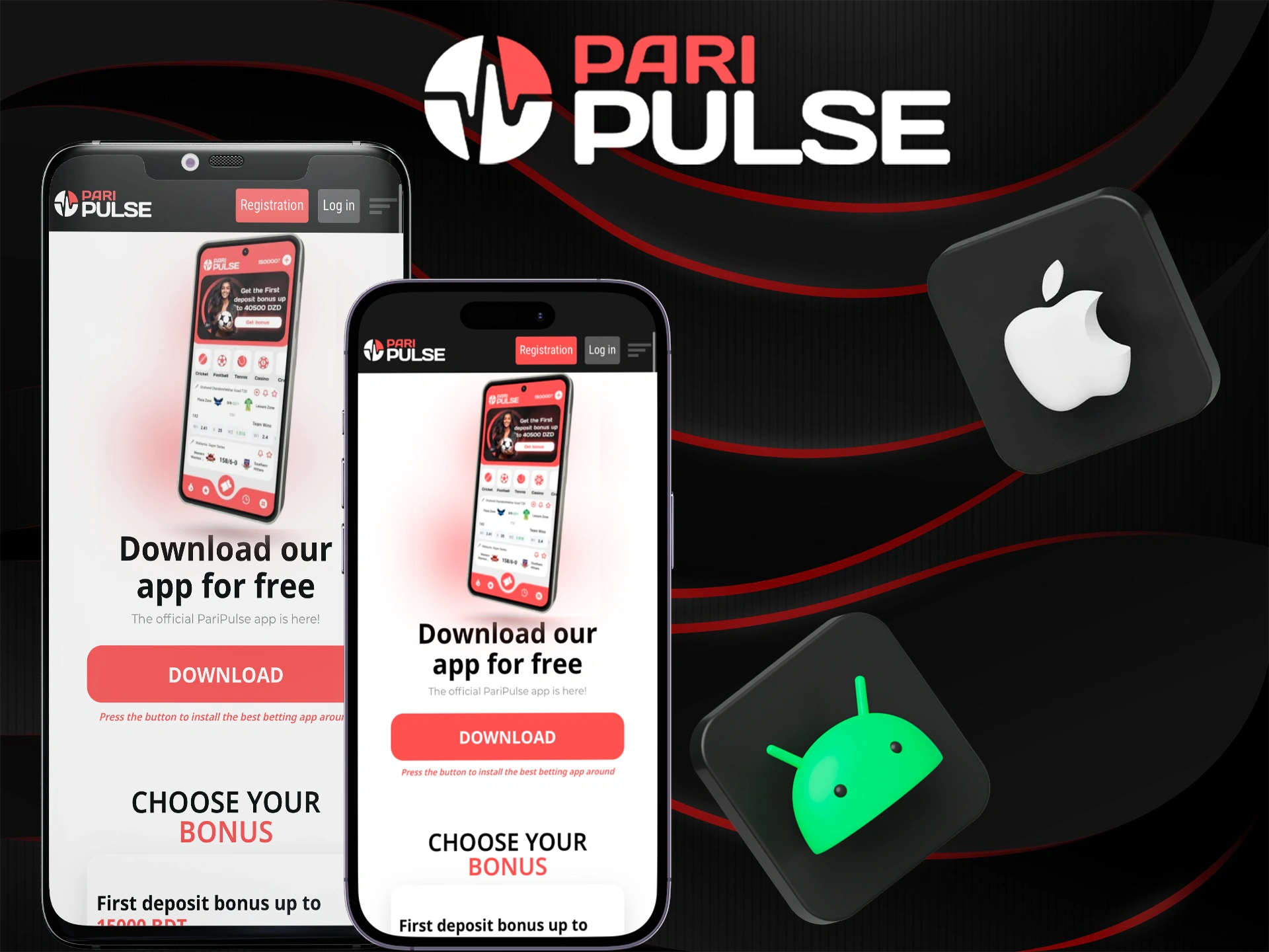 Place your bets wherever you want in the PariPulse app.