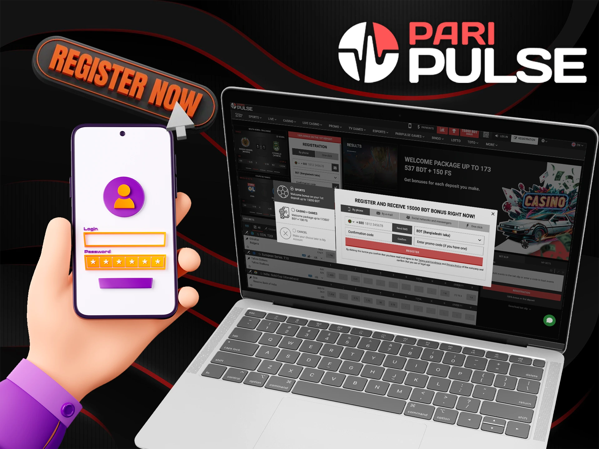 Register at PariPulse Casino and place your bets.
