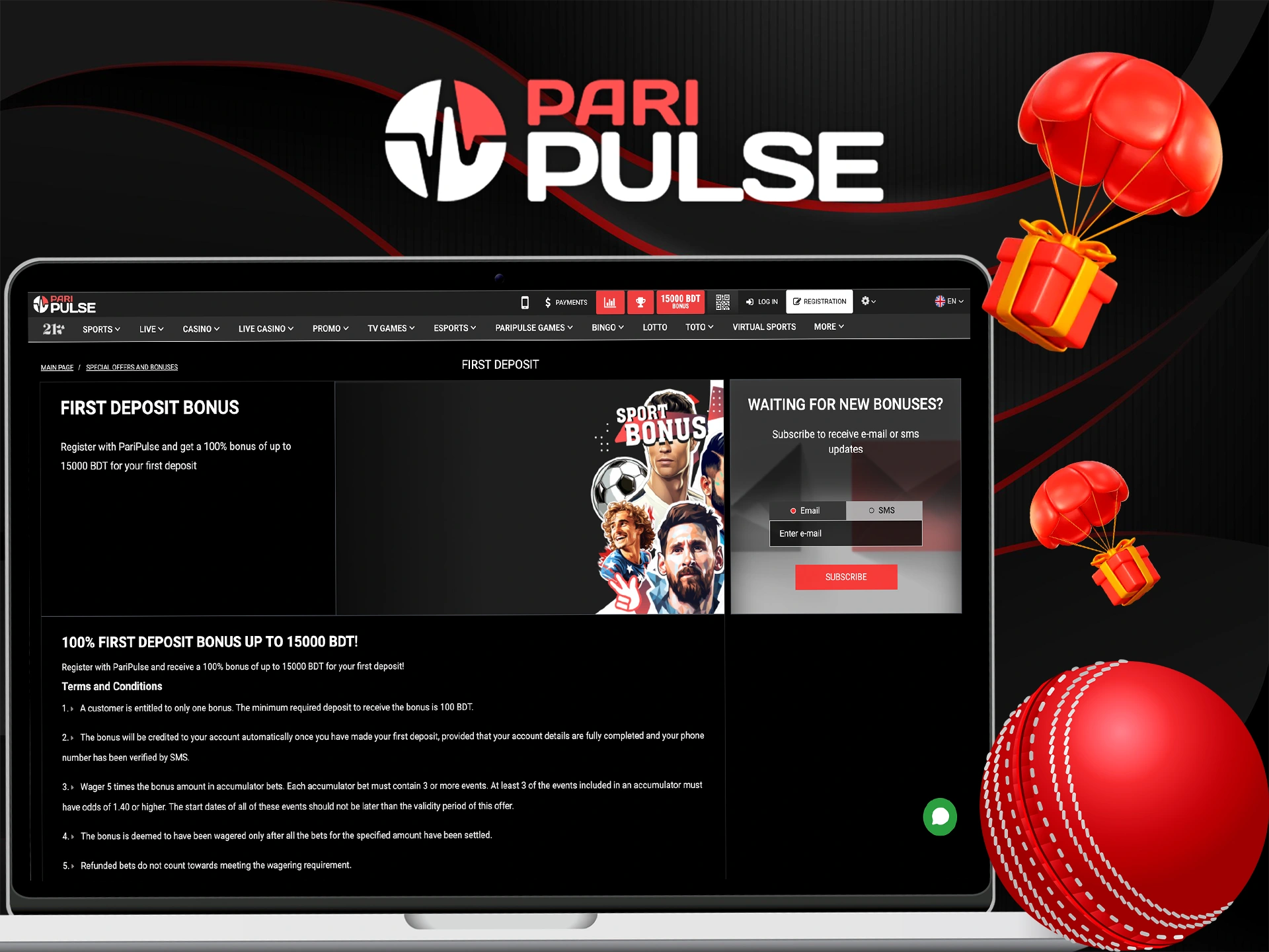 The sports bonus from PariPulse Casino is already waiting for you.