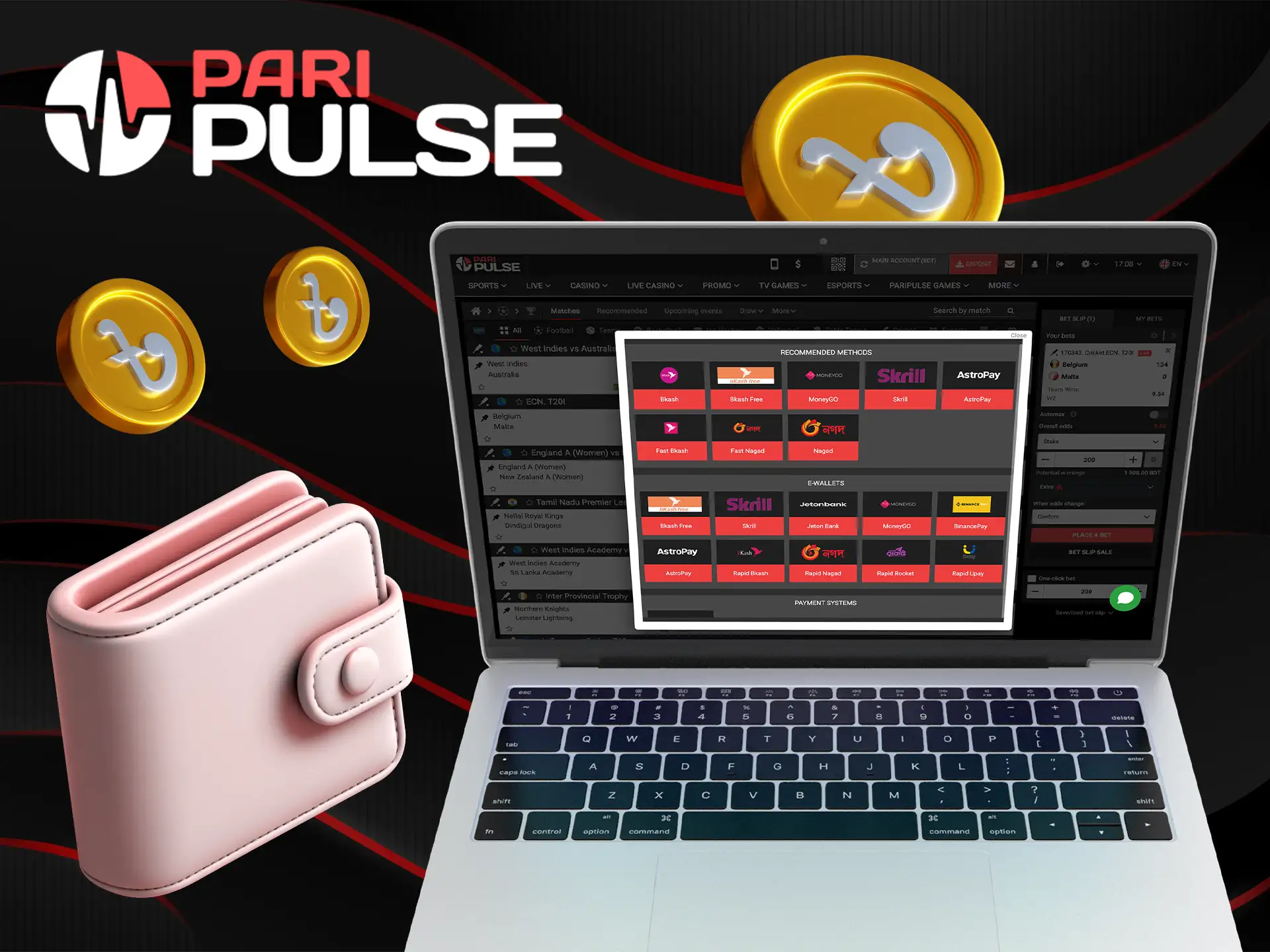 Use trusted payment methods for sports betting on PariPulse.