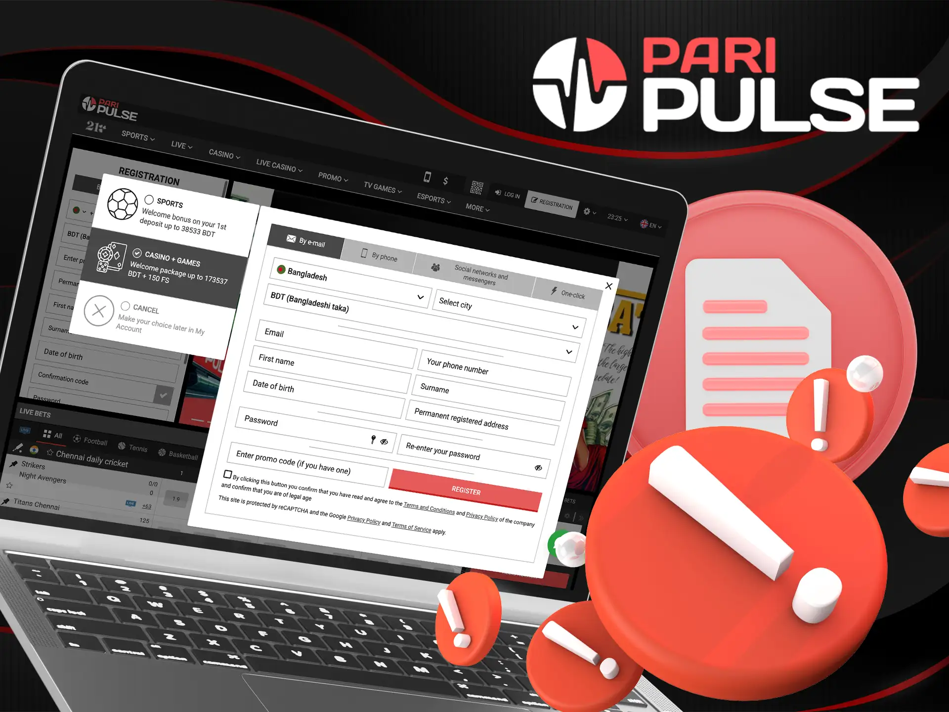 Check the requirements before registering on PariPulse.
